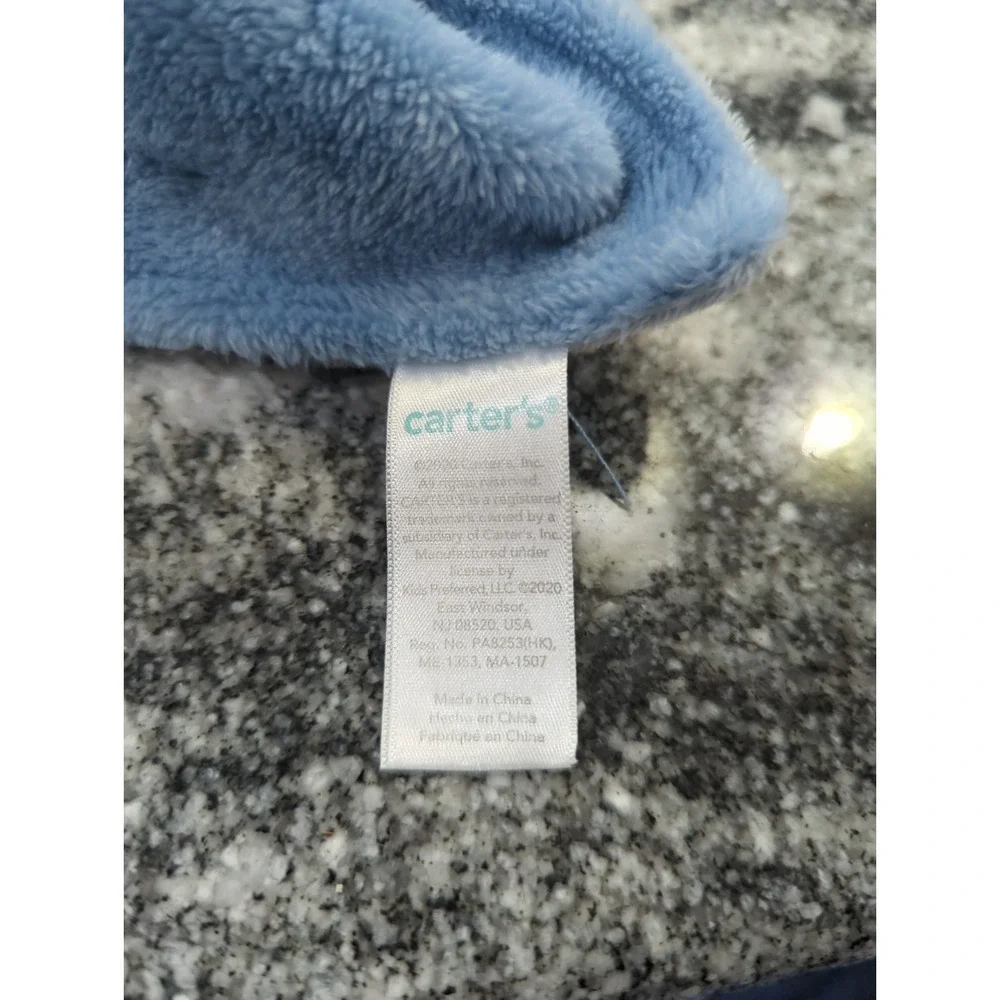 Carter's Blue Brown Puppy Dog Security Blanket Lovey 13.5